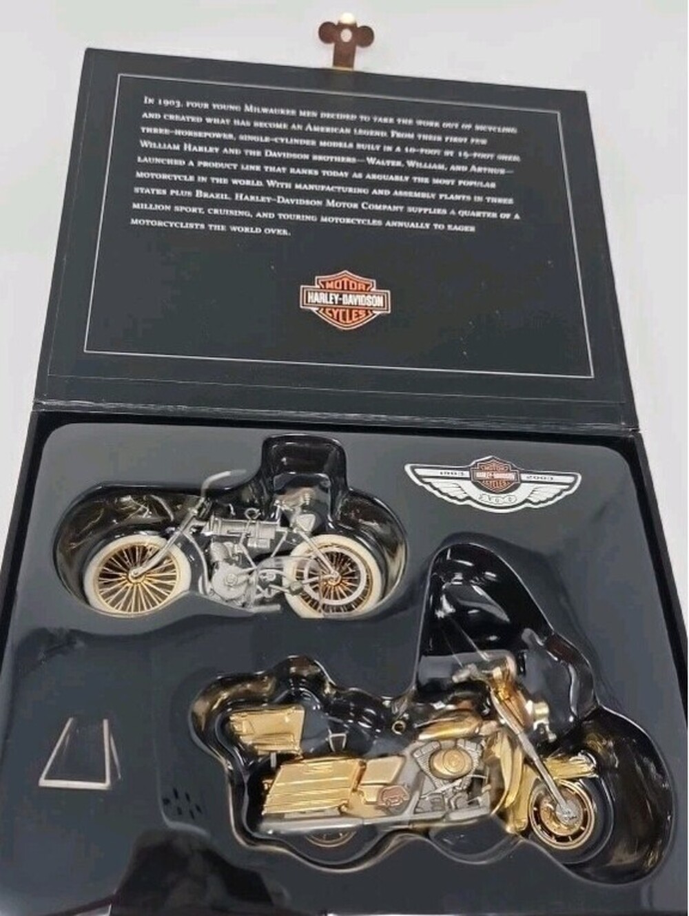 Harley Davidson 100th Anniversary Edition Hallmark Ornaments 1903-2003 In Box Ne